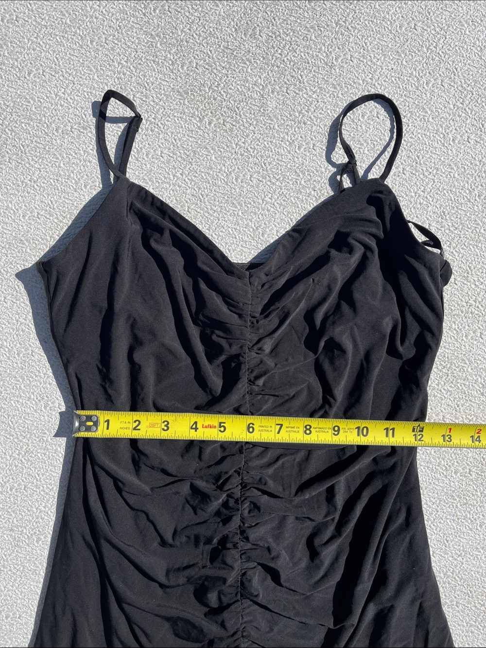 BCBGMaxAzria Black Ruched Ruffle Slip Dress - Picture 3 of 8